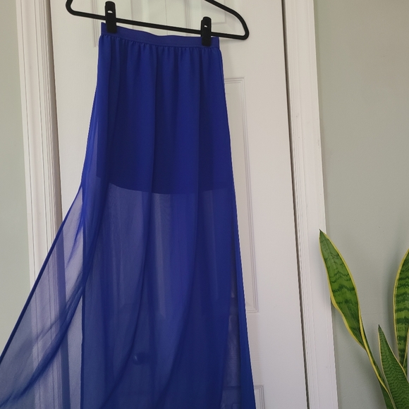 Divided by H&M - Royal Blue Sheer Maxi Skirt | Size 4 - Picture 3 of 4